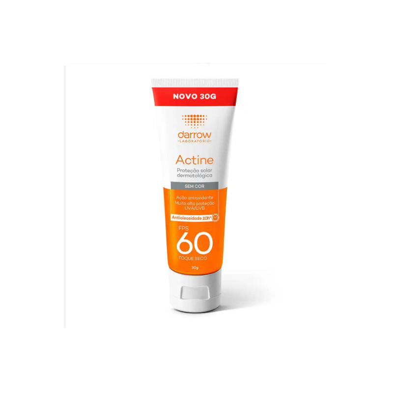PROTETOR FACIAL ACTINE ANTIOLEOSIDADE SEM COR FPS60 COM 30G