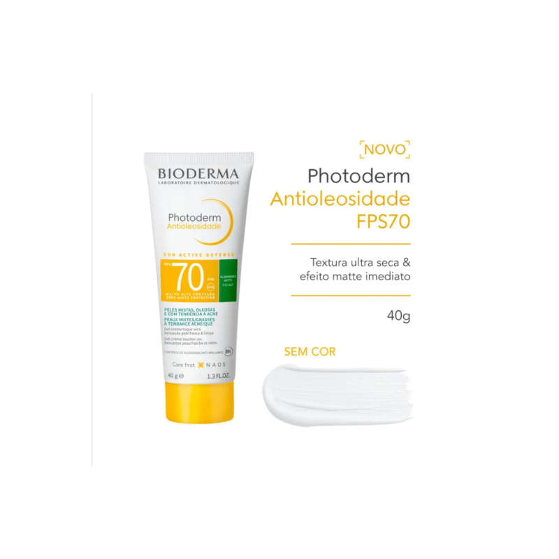 GEL CREME BIODERM PHOTODERM ANTIOLEOSIDADE FPS70 SEM COR 40G