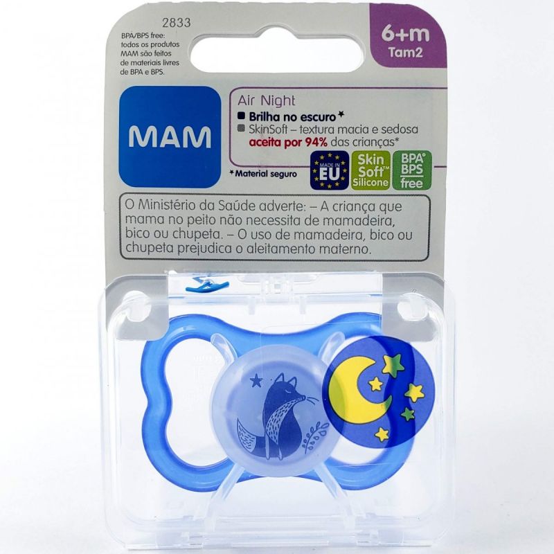 CHUPETA MAM AIR NIGHT 6+ MESES AZUL