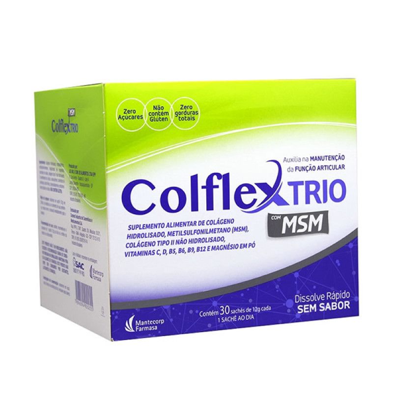 COLFLEX TRIO COM 30 SACHÊS DE 12 GRAMAS MANTECORP