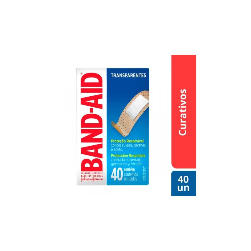 BAND AID TRANSPARENTE COM 40 UNIDADES