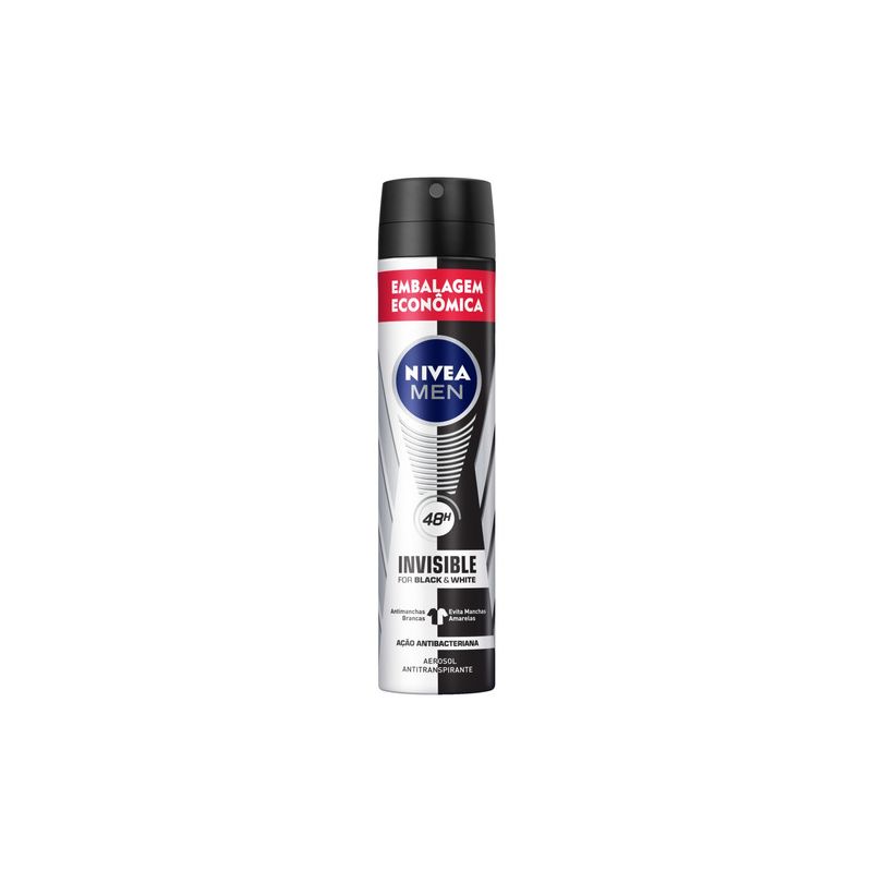 DESODORANTE AEROSOL NIVEA B&W M INVIS COM 200ML
