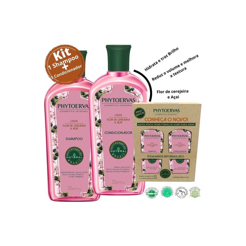 KIT SHAMPOO E CONDICIONADOR PHYTHOERVAS LISOS 