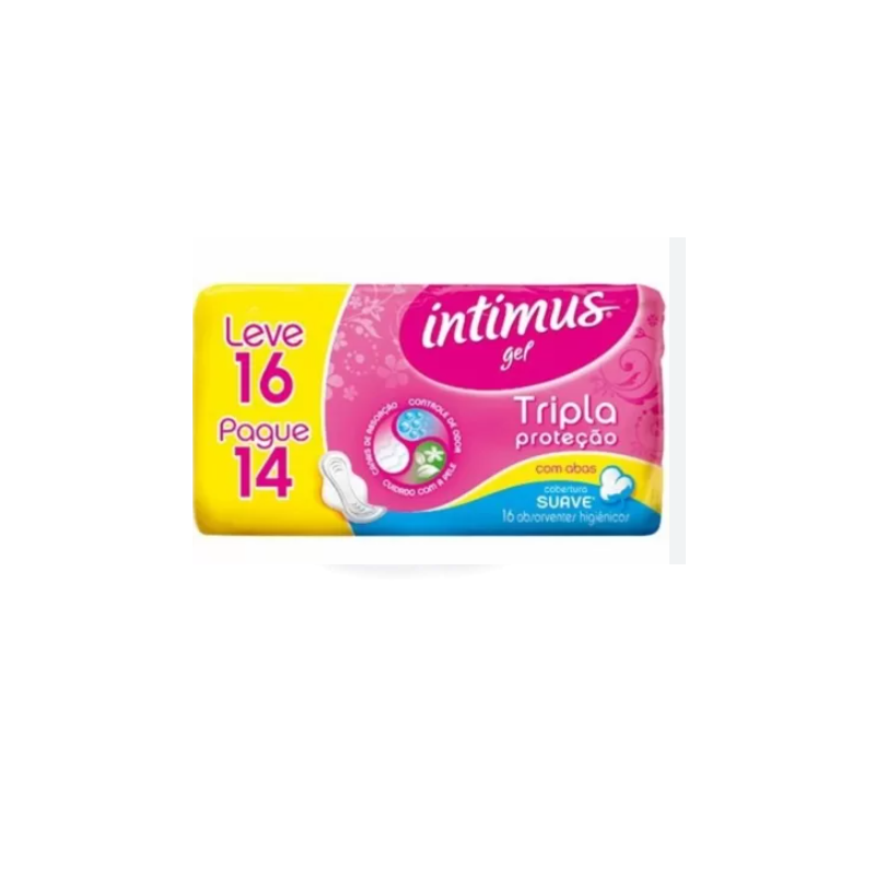 ABSORVENTE INTIMUS GEL SUAVE C/ABAS LEVE16 PAGUE14