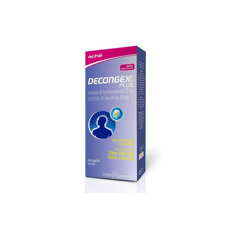 DECONGEX PLUS COM 12 COMPRIMIDOS
