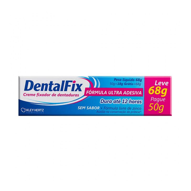 DENTALFIX CREME FIXADOR PARA DENTADURA SEM SABOR L 68G P 50G