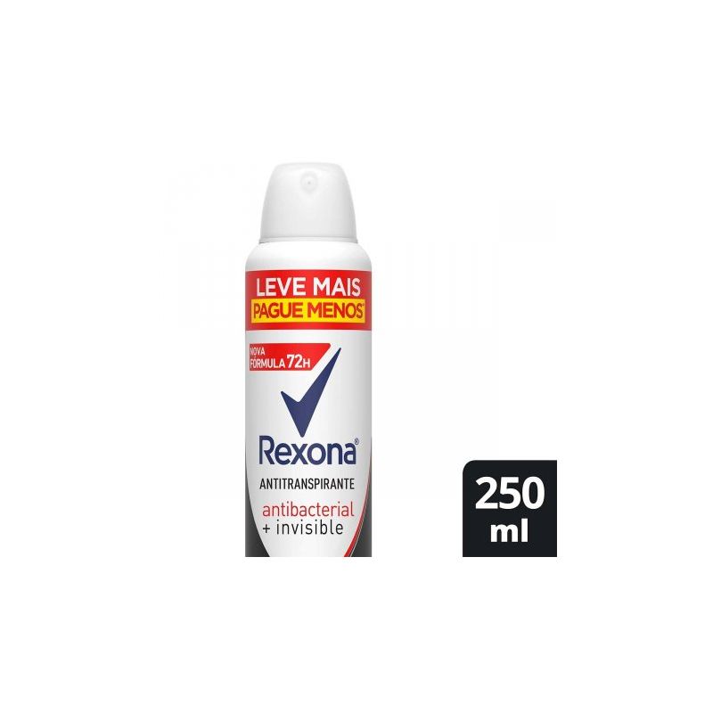 DESODORANTE AEROSOL REXONA ANTIBACTERIAL INVISIBLE 250ML