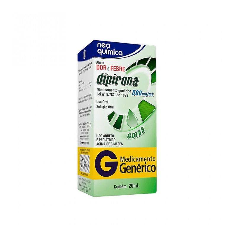 DIPIRONA 500MG SOLUCAO COM 20ML NEO QUIMICA