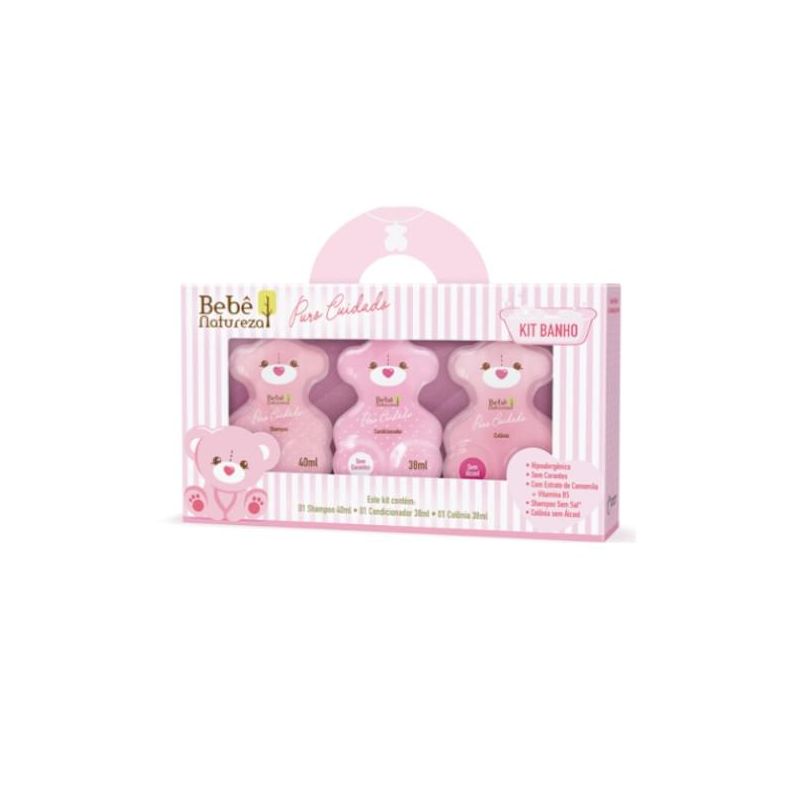 MINI KIT BEBE NATUREZA PURO CUIDADO (SH+COND+SAB LIQ)MENINA