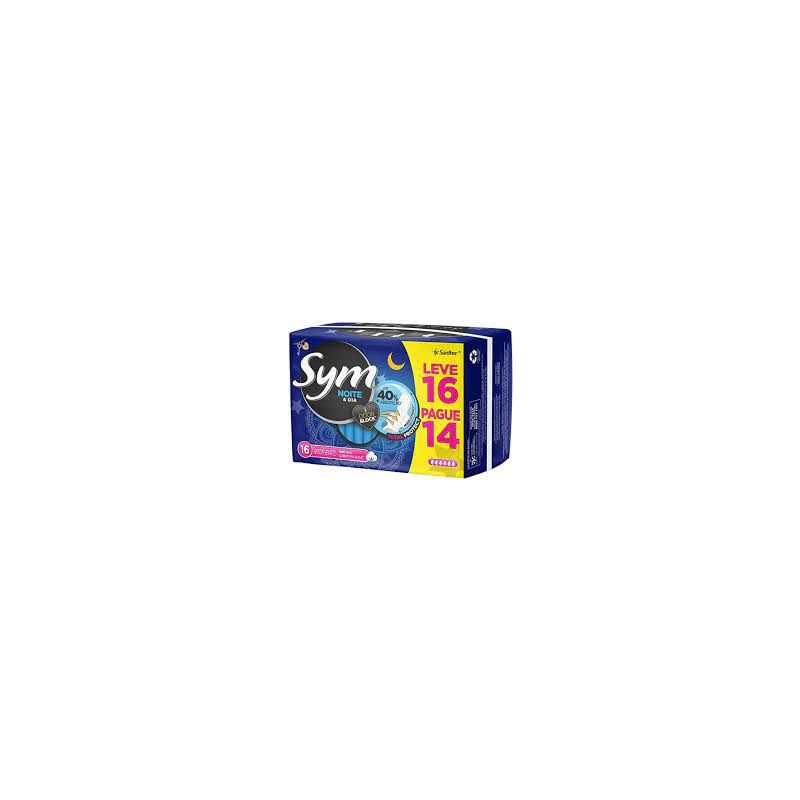 ABSORVENTE SYM SUAVE NOITE DIA COM ABA LEVE 16 PAGUE 14 UNI