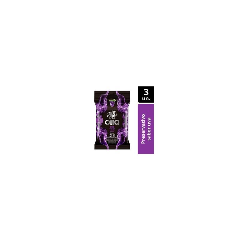 PRESERVATIVO OLLA UVA COM 3 UNIDADES