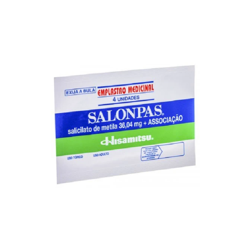 EMPLASTRO SALONPAS PEQUENA COM 4 UNIDADES