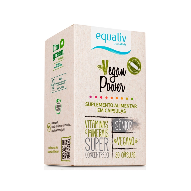 EQUALIV VEGAN POWER SENIOR COM 30 COMPRIMIDOS 