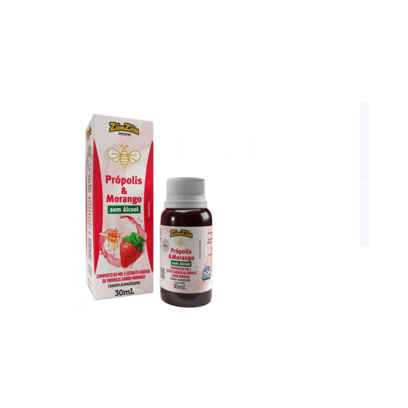 EXTRATO DE PROPOLIS AQUOSO SABOR MORANGO SEM ALCOOL COM 30ML