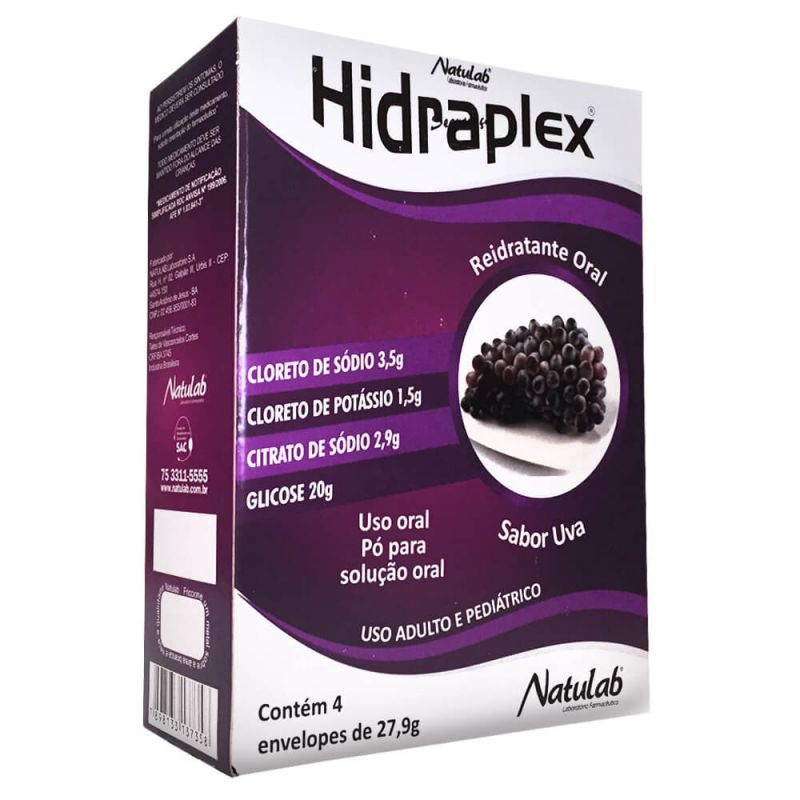 HIDRAPLEX 04 ENVELOPES COM 27,9 GRAMAS SABOR UVA- NATULAB-