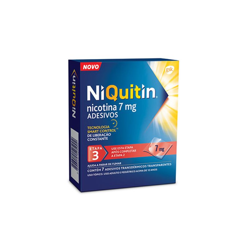NIQUITIN 7 MG COM 7 ADESIVOS TRANSDÉRMICOS