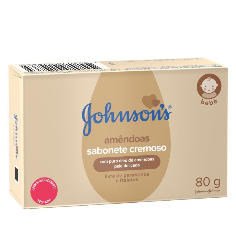SABONETE EM BARRA JOHNSONS BABY COM ÓLEO DE AMÊNDOAS 80G