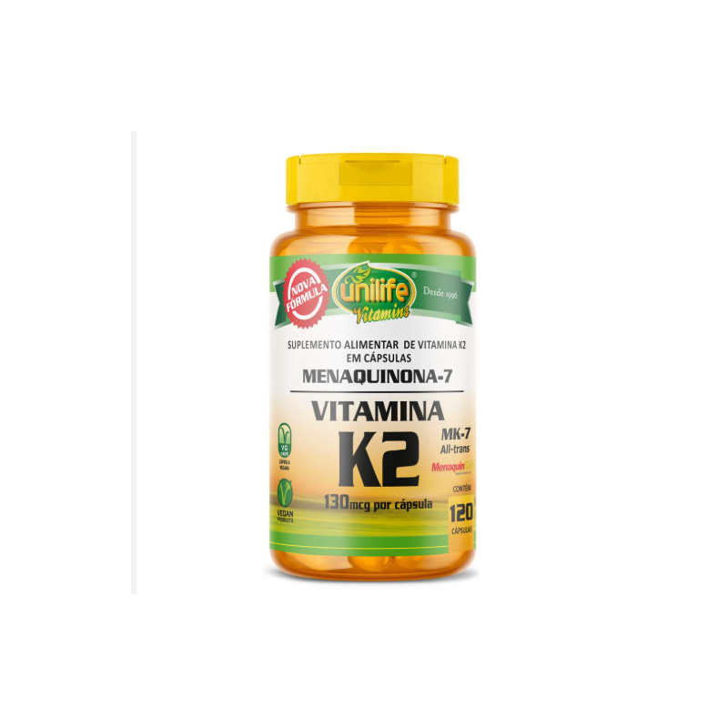 VITAMINA K2 MENAQUINONA 500 MG COM 120 CAPSULAS UNILIFE