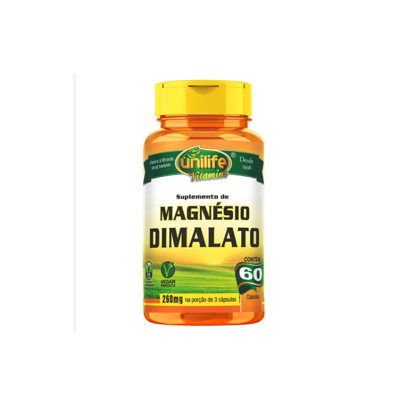 MAGNESIO DIMALATO 800MG COM 60 CAPSULAS UNILIFE
