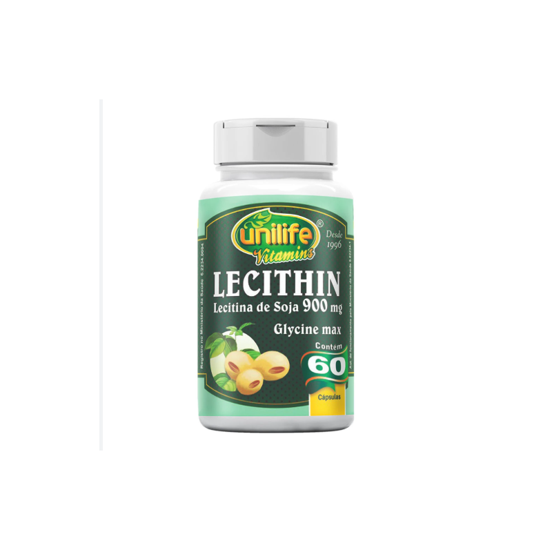 LECITHIN LECITINA DE SOJA 900MG COM 60 CAPSULAS UNILIFE