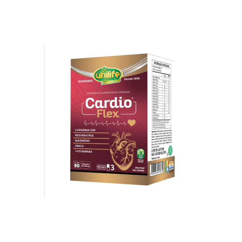 CARDIO FLEX 750 MG COM 90 CAPSULAS UNILIFE