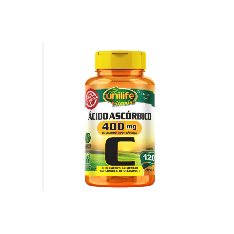 VITAMINA C PURE ACIDO ASC 400MG 120 CAPSULAS UNILIFE
