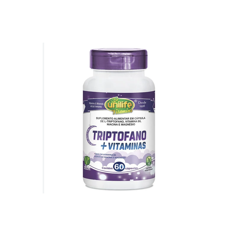 L-TRIPTOFANO COM VITAMINAS 400MG COM 60 CAPSULAS UNILIFE