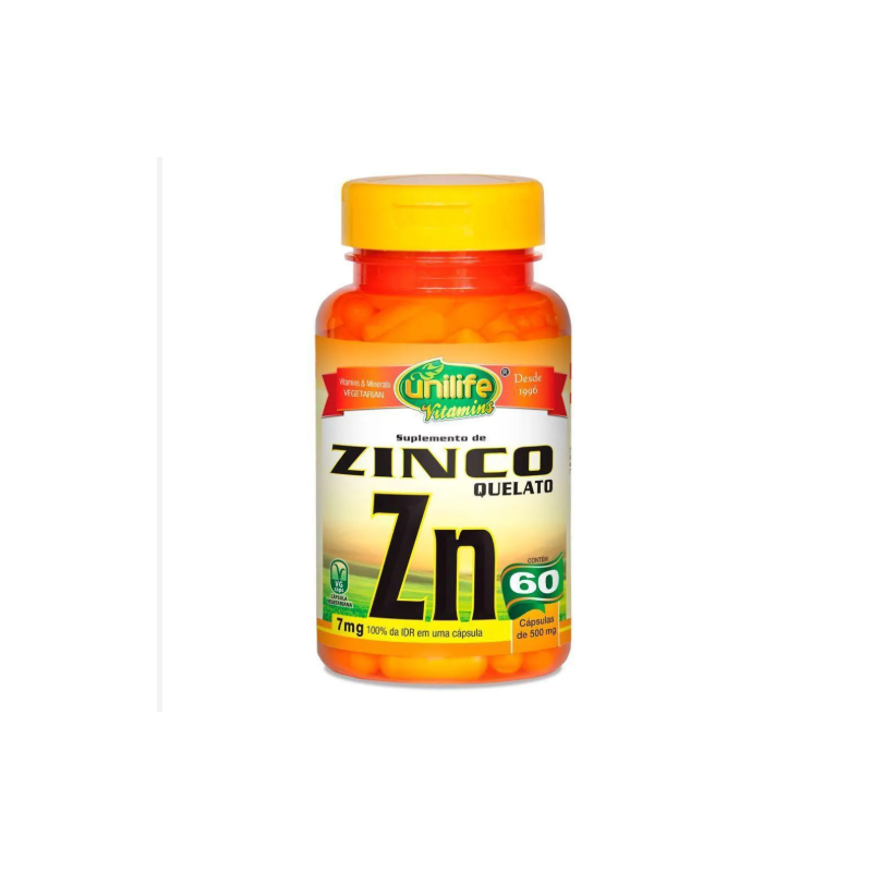 ZINCO QUELATO "ZN" 600 MG COM 60 CAPSULAS UNILIFE
