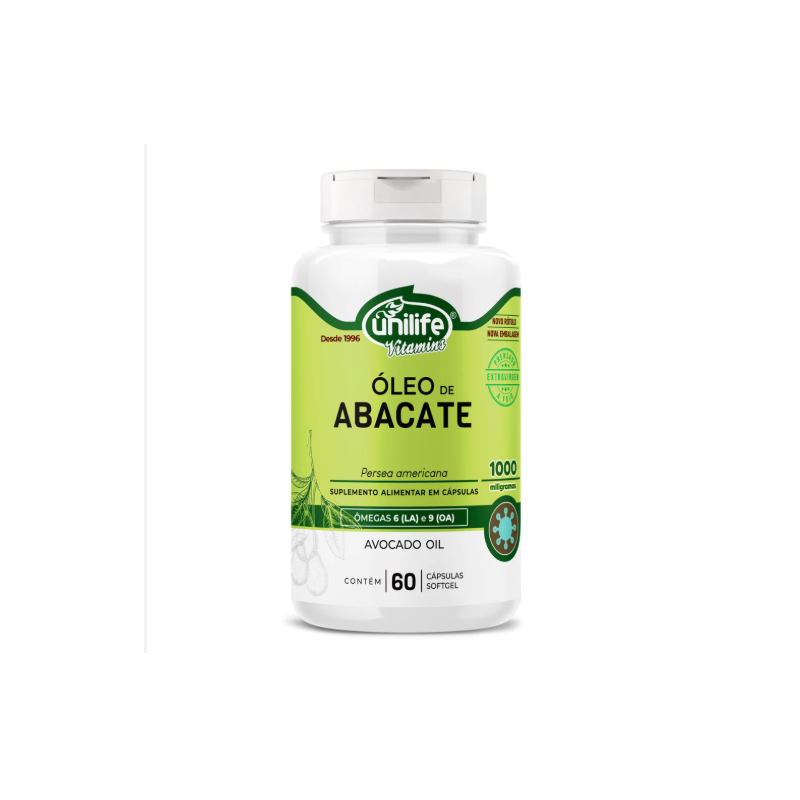 OLEO DE ABACATE 1200 MG COM 60 CAPSULAS UNILIFE