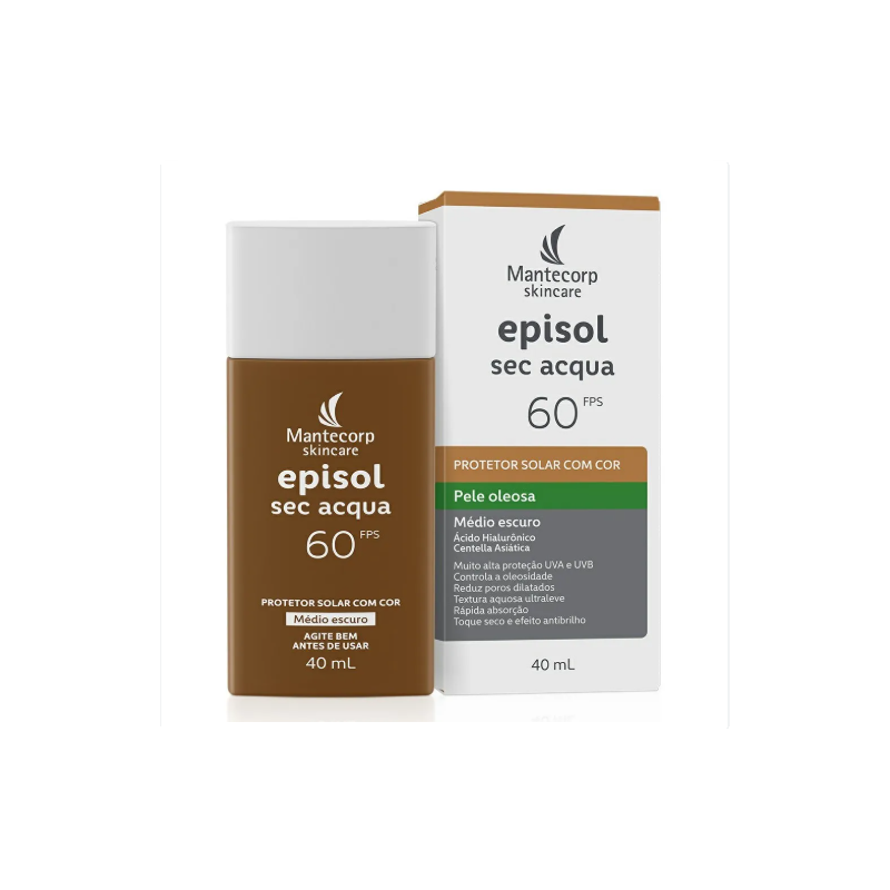 PROTETOR SOLAR  EPISOL SEC ACQUA FPS60 COR MEDIA ESCURO 40ML