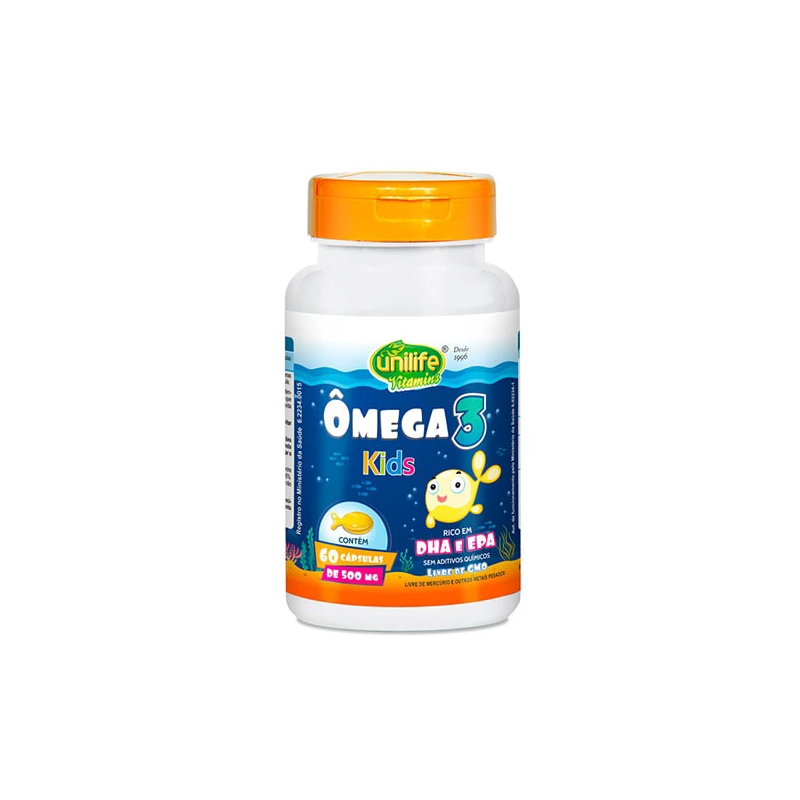 OMEGA 3 KIDS 500 MG COM 60 CAPSULAS UNILIFE