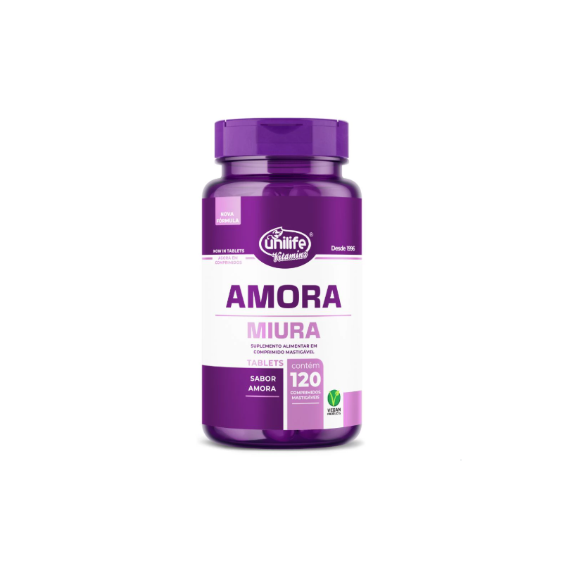 AMORA MIURA 1000MG COM 120 COMPRIMIDOS MASTIGAVEIS UNILIFE