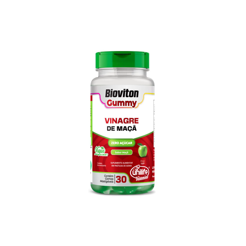GUMMY VINAGRE DE MACA BIOVITON 2,5GR COM 30 GRAMAS UNILIFE