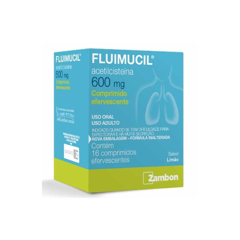 FLUIMUCIL 600MG COM 16 COMPRIMIDOS EFERVECENTES