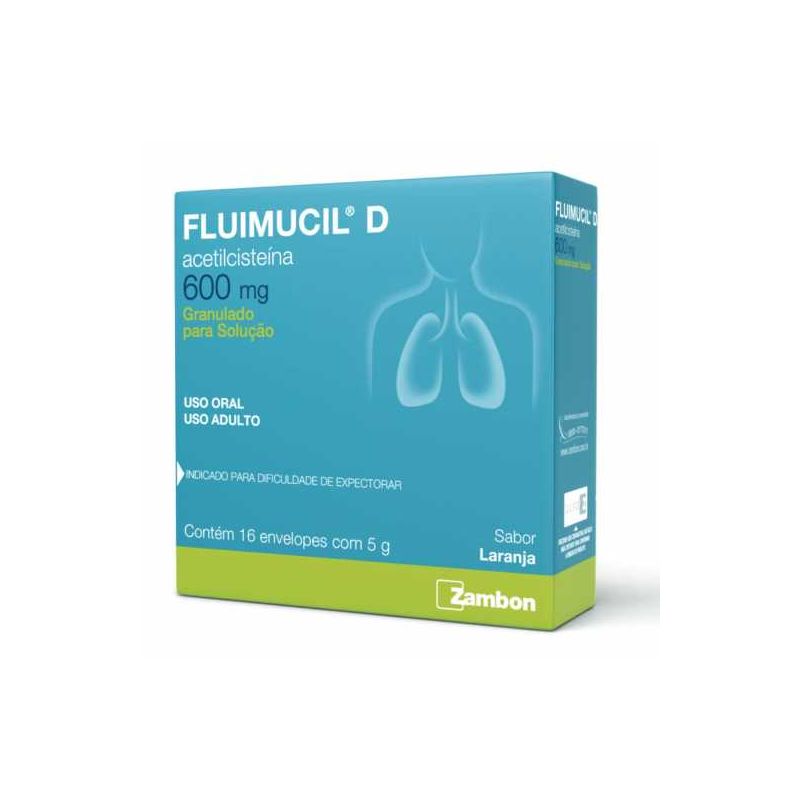 FLUIMUCIL D 600MG 16 ENVELOPES 5G CADA