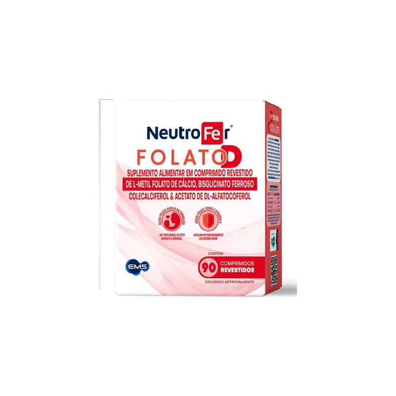 SUPLEMENTO ALIMENTAR NEUTROFER FOLATO D COM 90 COMPRIMIDOS