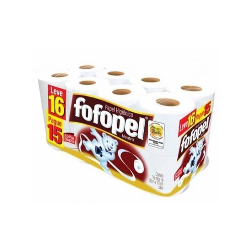 PAPEL HIGIENICO FOFOPEL FOLHA DUPLA LEVE 16 PAGUE 15