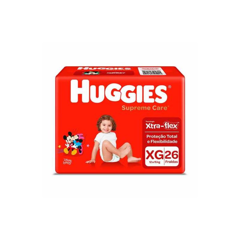FRALDA HUGGIES SUPREME CARE XG COM 26 UNIDADES