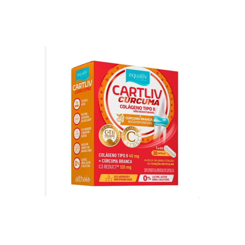 CARTLIV CURCUMA COLAGENO TIPO II COM 30 CAPSULAS