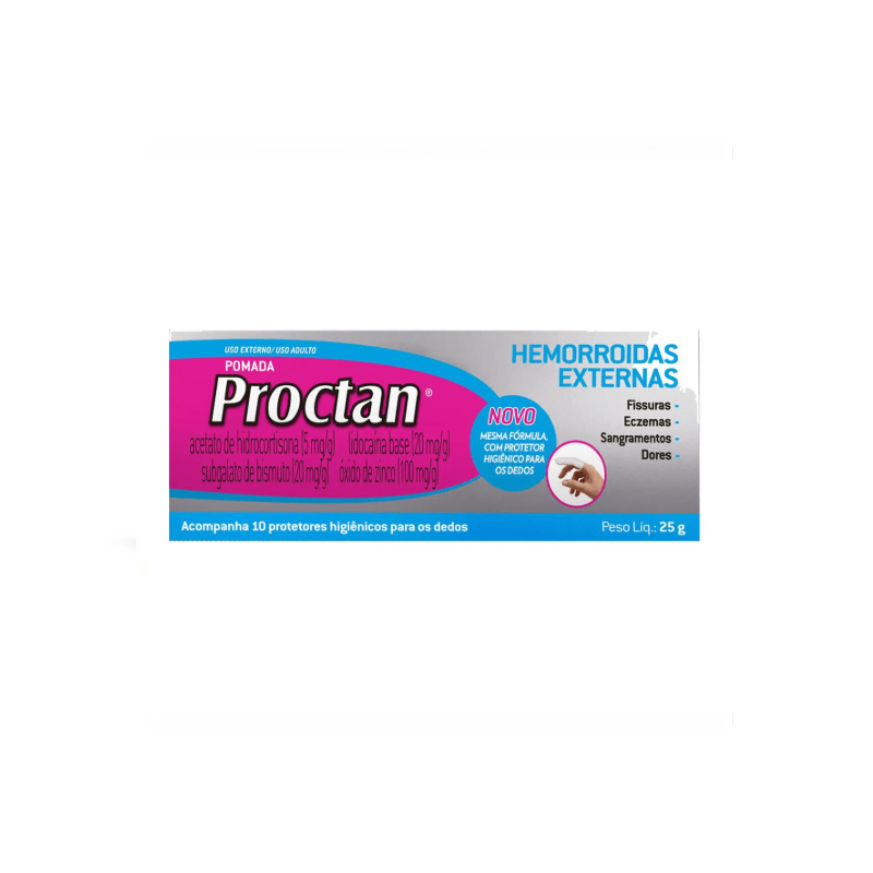 PROCTAN POMADA  25 GRAMAS COM 10 PROTETOR HIGIÊNICOS