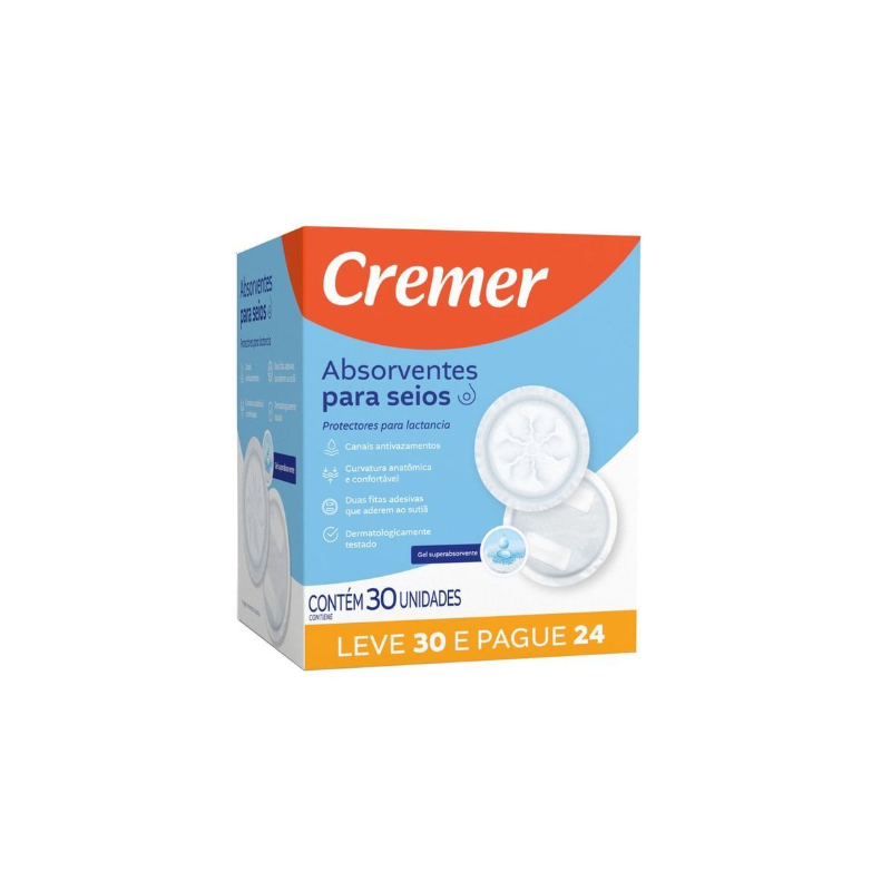 ABSORVENTE PARA SEIOS LV30 PG 24 CREMER