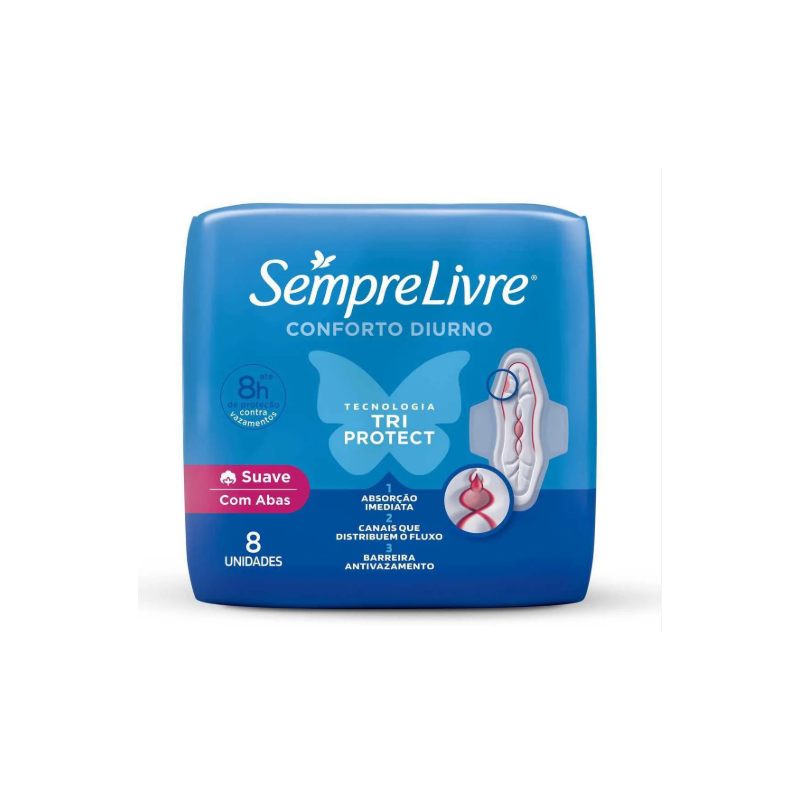 ABSORVENTE SEMPRE LIVRE ADAP SUAVE COM ABAS COM 8 UNI