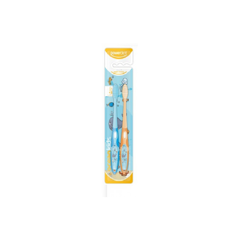 ESCOVA DENTAL INFANTIL POWERDENT OCEAN 2 UNIDADES
