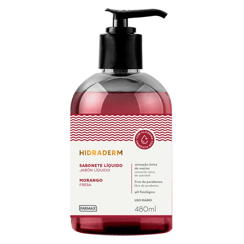 SABONETE LÍQUIDO HIDRADERM MORANGO 480ML