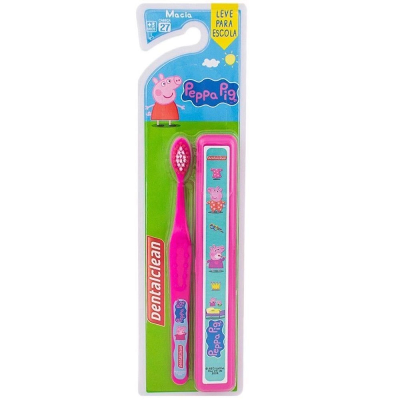 ESCOVA DENTAL INFANTIL DENTALCLEAN PEPPA PIG COM ESTOJO