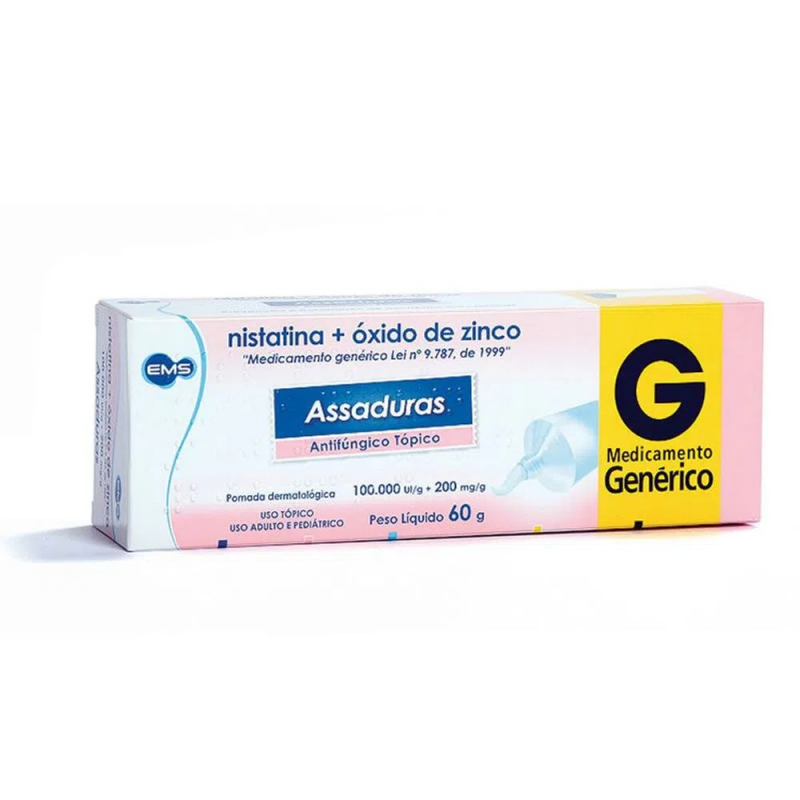 NISTATINA+OXIDO DE ZINCO COM 60 GRAMAS-EMS-