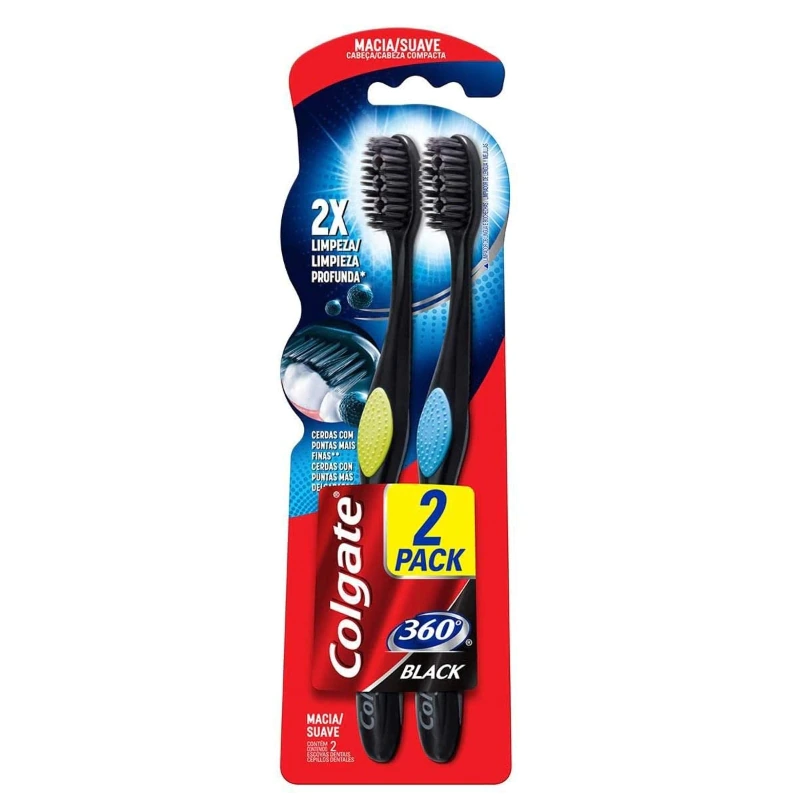 ESCOVA DENTAL COLGATE 360 BLACK 2 PACK