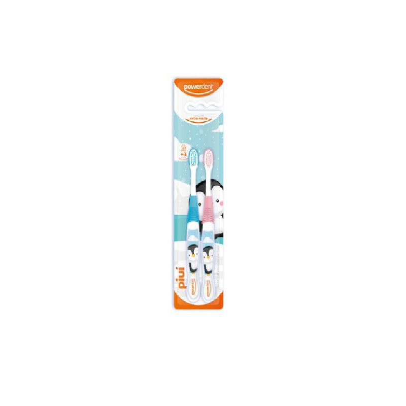 ESCOVA DENTAL INFATIL POWERDENT PIUI PACK 2 UNIDADES