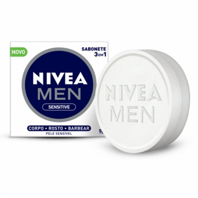 SABONETE EM BARRA NIVEA MEN SENSITIVE 3 EM 1 90G