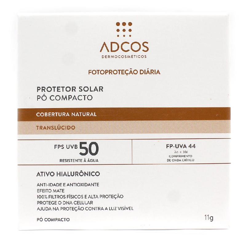 PÓ COMPACTO ADCOS PROTETOR SOLAR FPS50 PEACH 11G